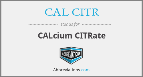 CAL CITR - CALcium CITRate